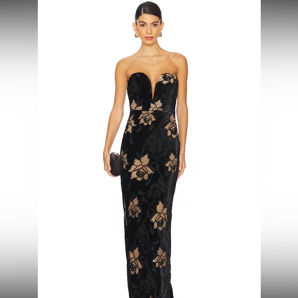 SAU LEE Viola Gown in Black